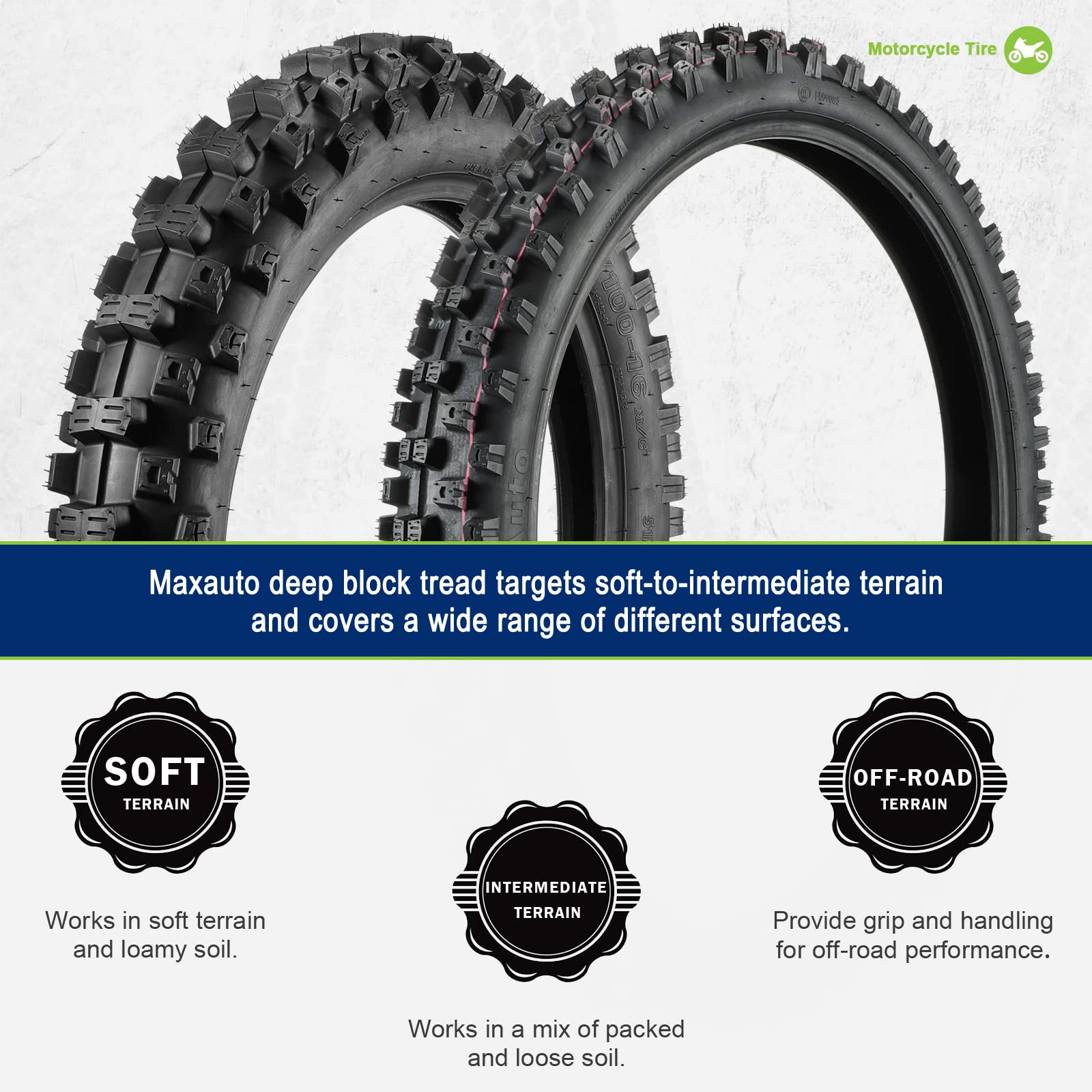 Amazon.co.jp: MaxAuto フロント70/100-19 & リア90/100-16 ダート