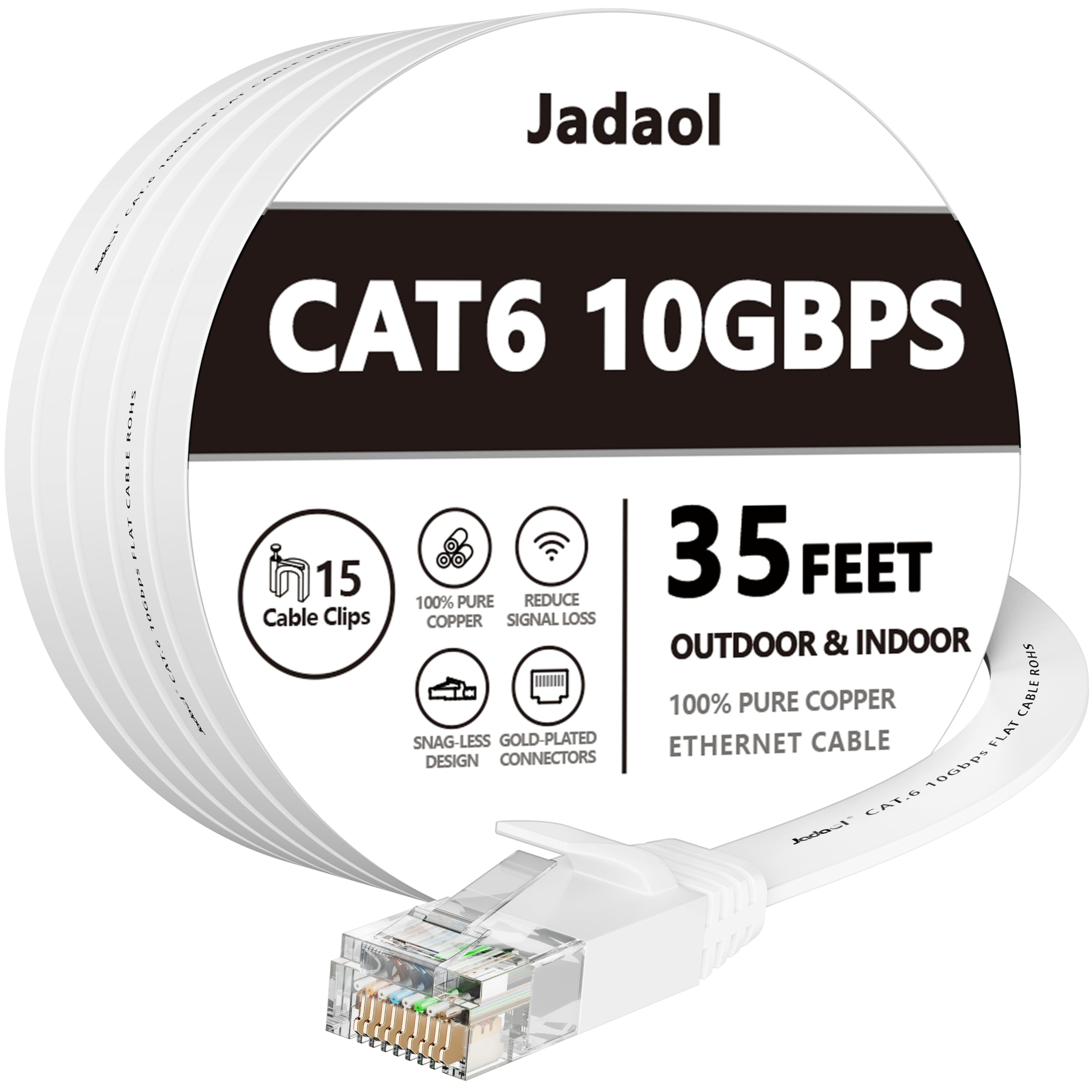 Amazon.com: Jadaol Cat 6 Ethernet Cable 35 ft, 10Gbps Support Cat8