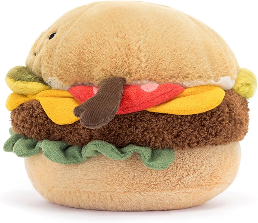 Amazon.co.jp: Jellycat Amuseables Burger ぬいぐるみ 4.5インチ