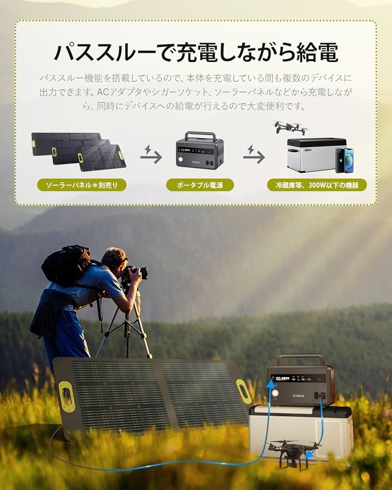 Amazon.co.jp: CTECHi ポータブル電源 小型 300W ポータブルバッテリー