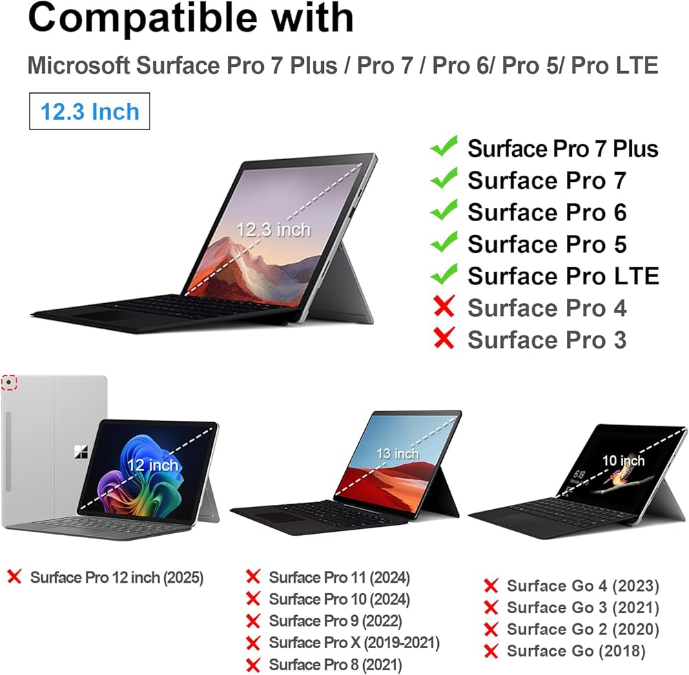 Amazon | Fintie for Microsoft Surface Pro 7 Plus/ 7/ 6/ 5/ LTE