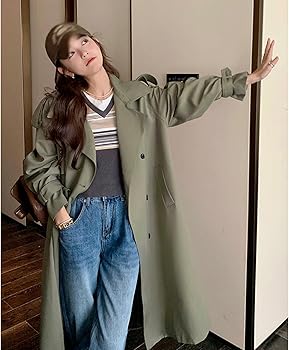 Amazon | [GUREITOJP] トレンチコート ダブルブレストコート ミセス