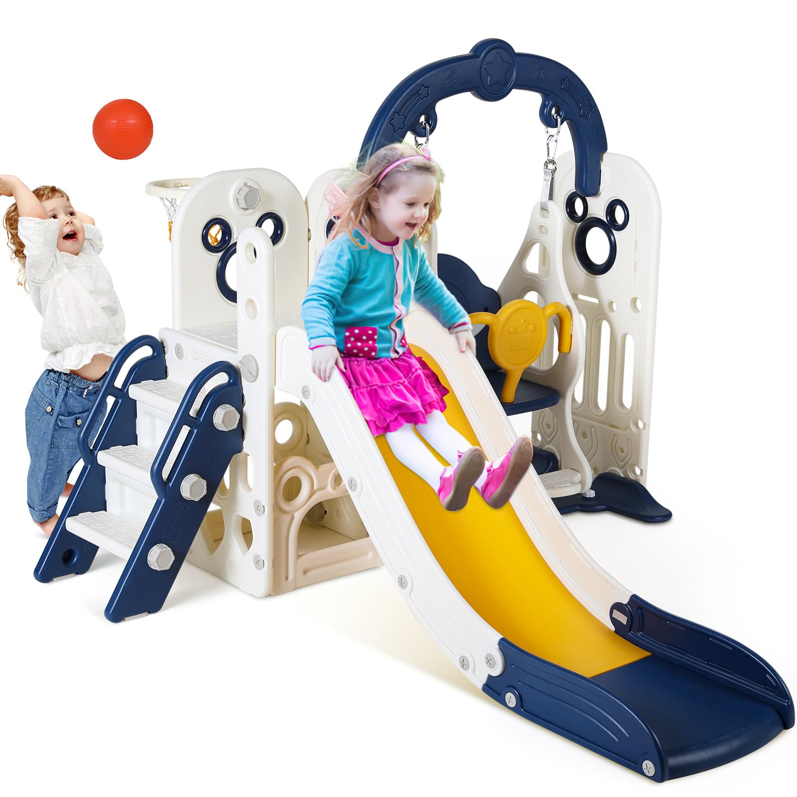 Amazon.com: Arlopu 7 in 1 Toddler Slide and Swing Set, Kids