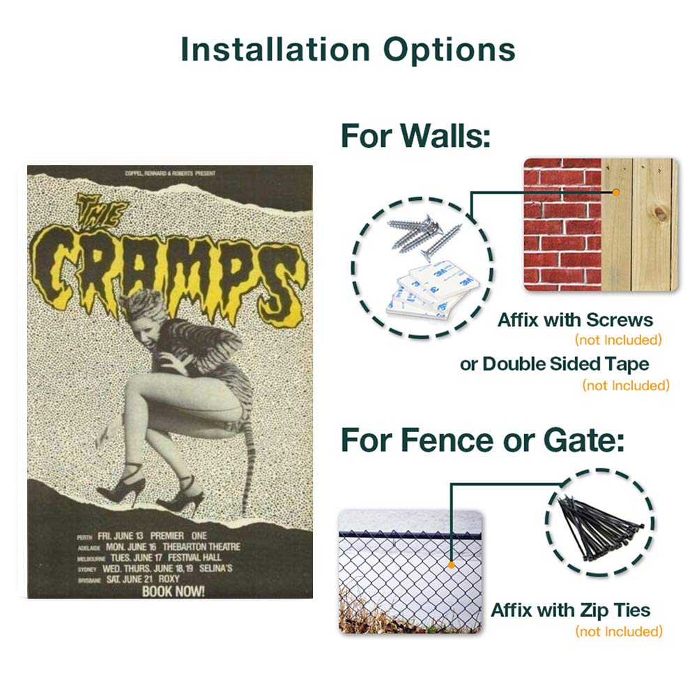 Amazon.co.jp: The Cramps パンクロック メタル ブリキ看板 ポスター