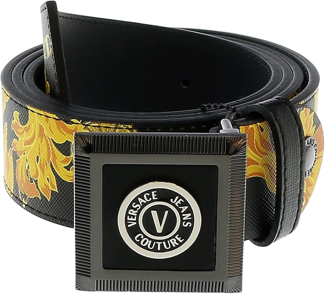 Amazon.com: VERSACE JEANS COUTURE Black/Gold V-Emblem Square