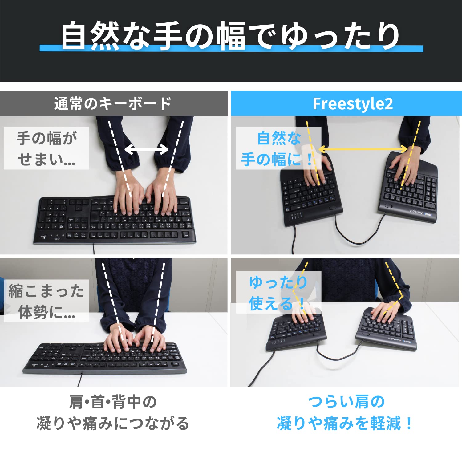 Amazon.co.jp: Kinesis Freestyle2 for PC [KB800PB-us-20] 【キネシス