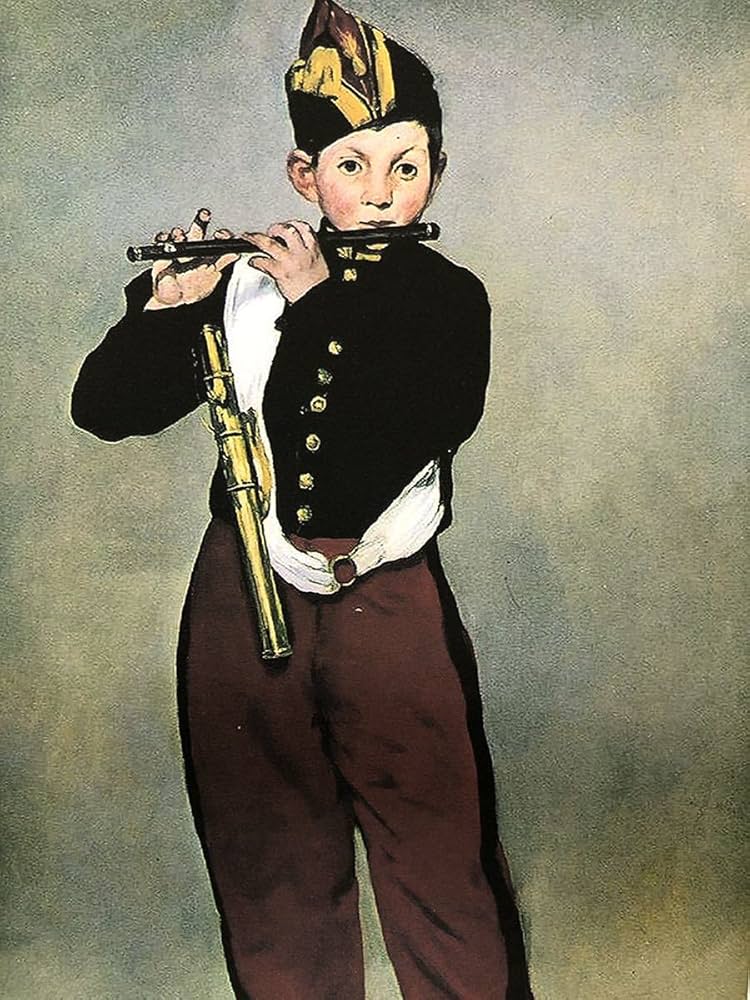 Amazon | エドゥアール・マネ 笛を吹く少年 A4 ポスター 輸送用 額付き