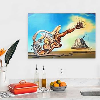 Amazon.com: Jkeyfody Surrealism Posters Guitar Salvador Dali Art