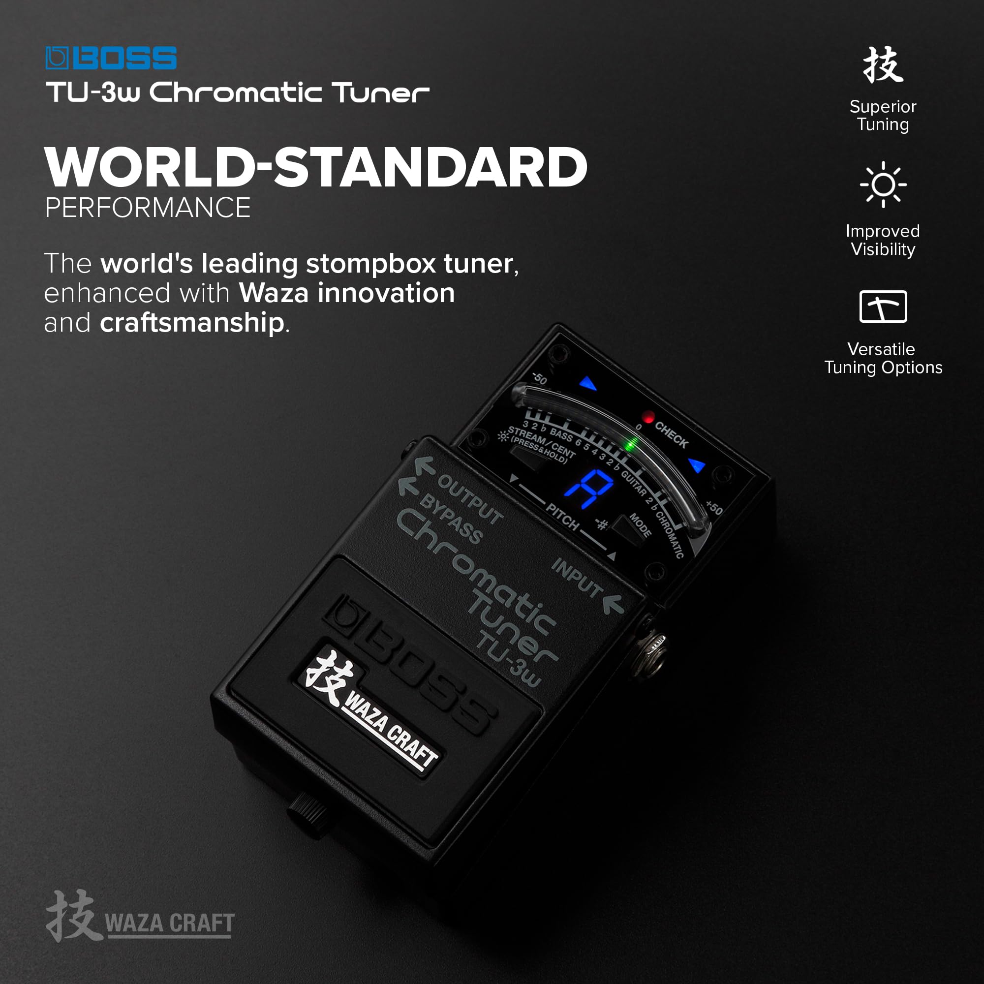 Amazon.com: BOSS TU-3W Waza Craft Compact Chromatic Tuner