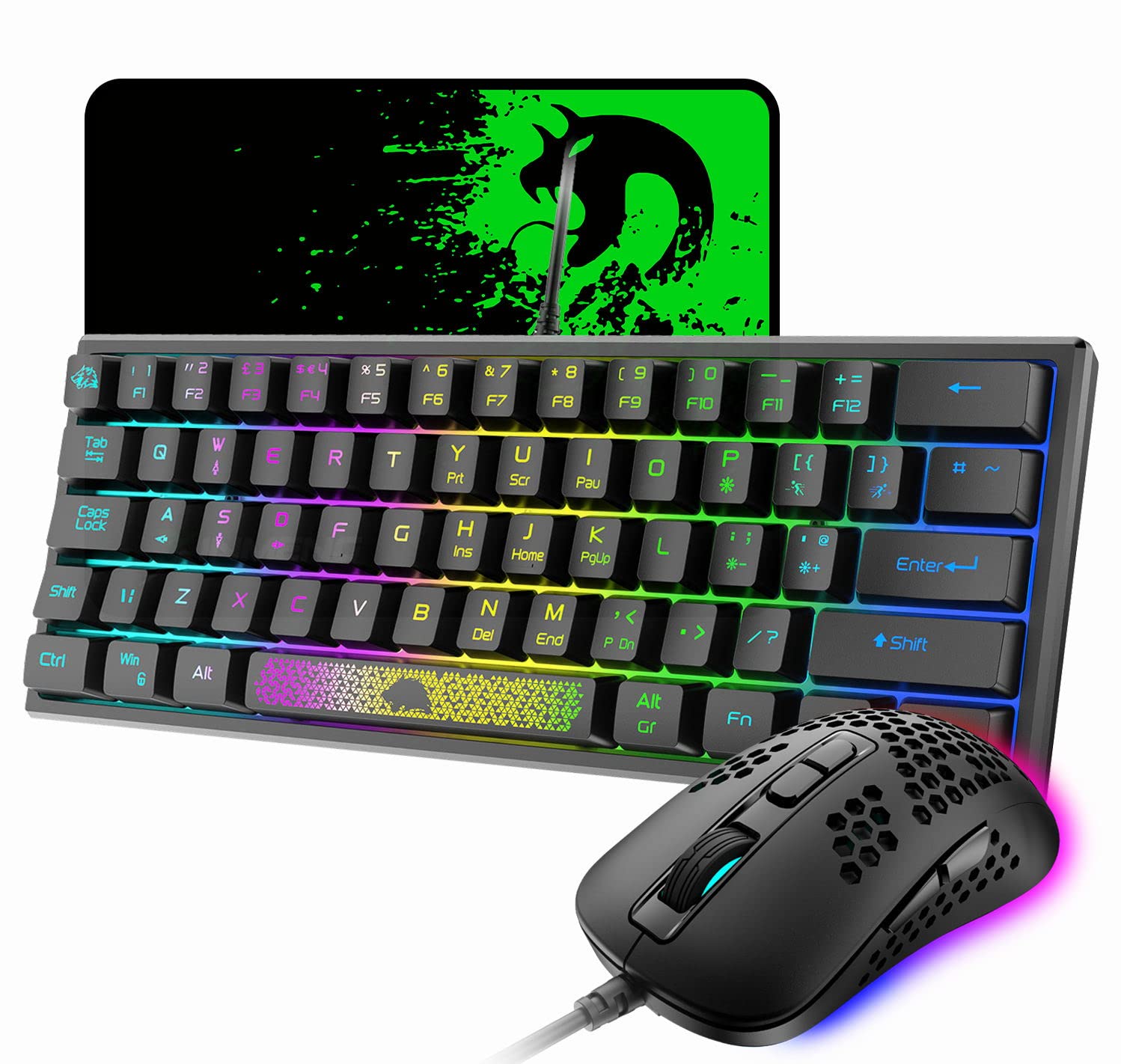 Amazon | ゲーミングキーボード マウスセット TKL K62 テンキーレス 60