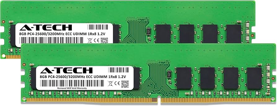 A-Tech Server 16GB Kit (2x8GB) DDR4 3200MHz PC4-25600 ECC UDIMM