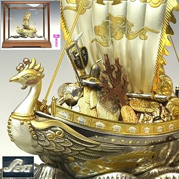 Amazon.co.jp: 趣楽 関武比古作 シルバー960 『鳳凰宝船置物』 船