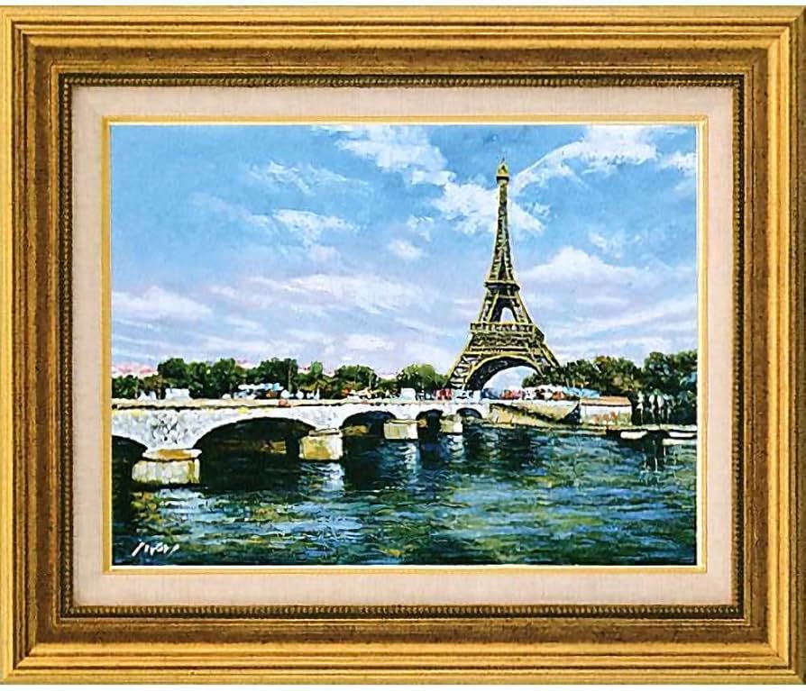 Amazon.co.jp: 岩井景文 エッフェル塔 F6号 受注制作 油彩画 油絵 風景