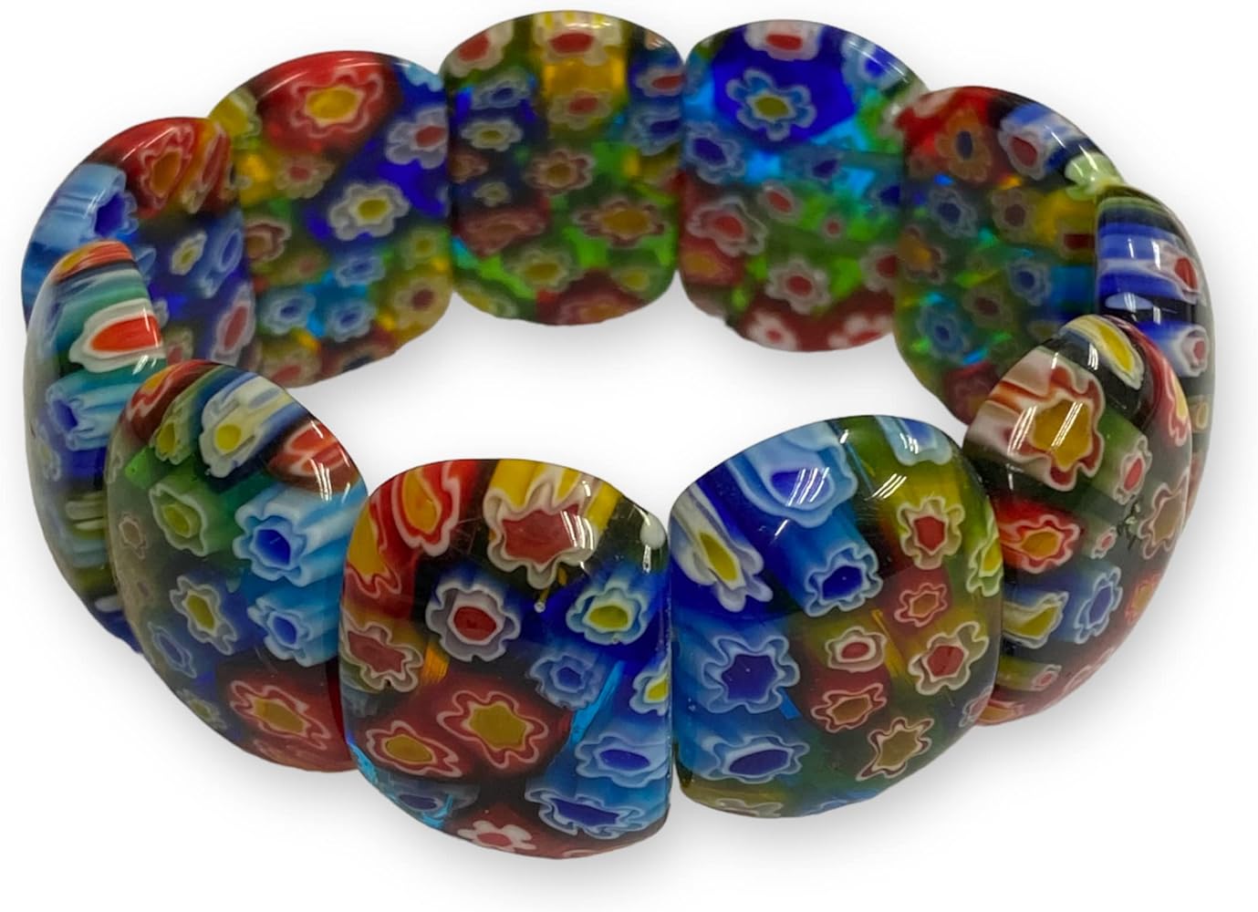 Amazon.com: Millefiori Murano Glass Beads Bracelet, Flower Murano