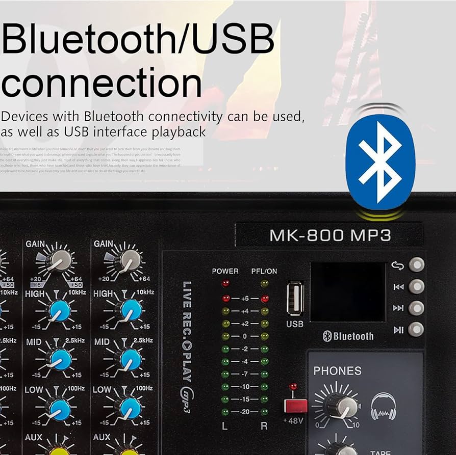 Amazon.com: G-MARK MK800MP3 Professional Audio Mixer Sound Board 8