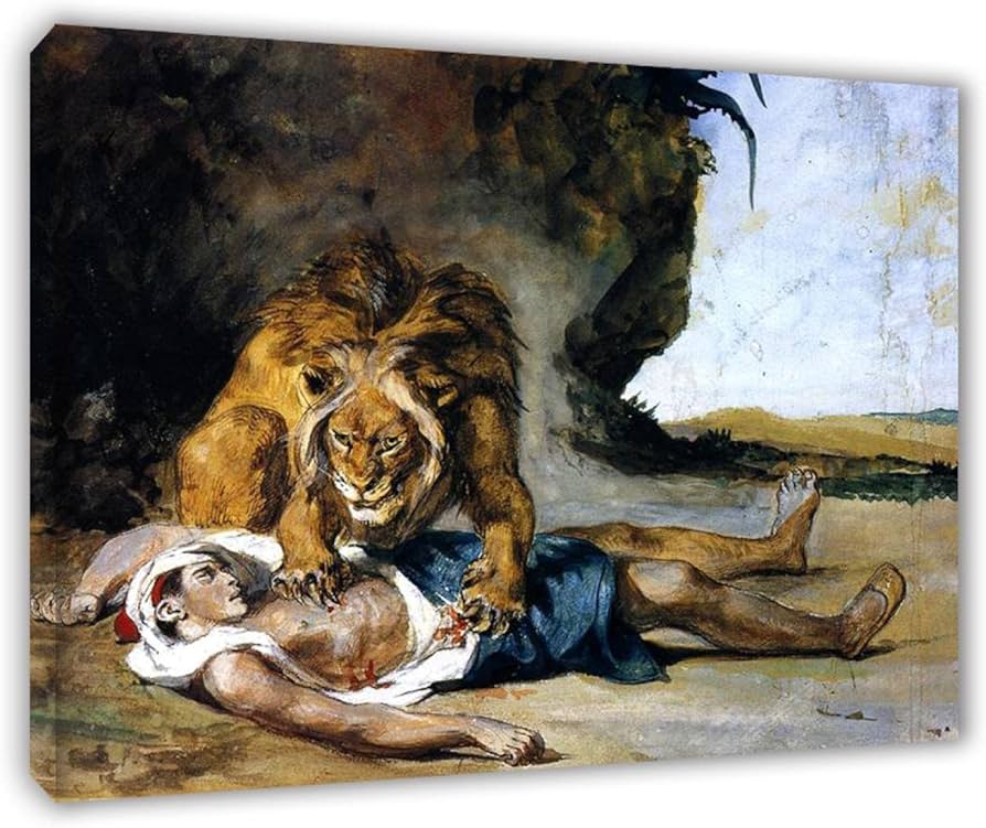 Amazon.co.jp: 額入り絵画。ウジェーヌ・ドラクロワのキャンバスアート