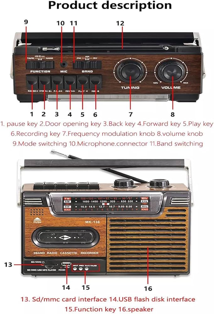 Amazon.co.jp: カセットプレーヤーポータブルレコーダー、AM FMラジオ