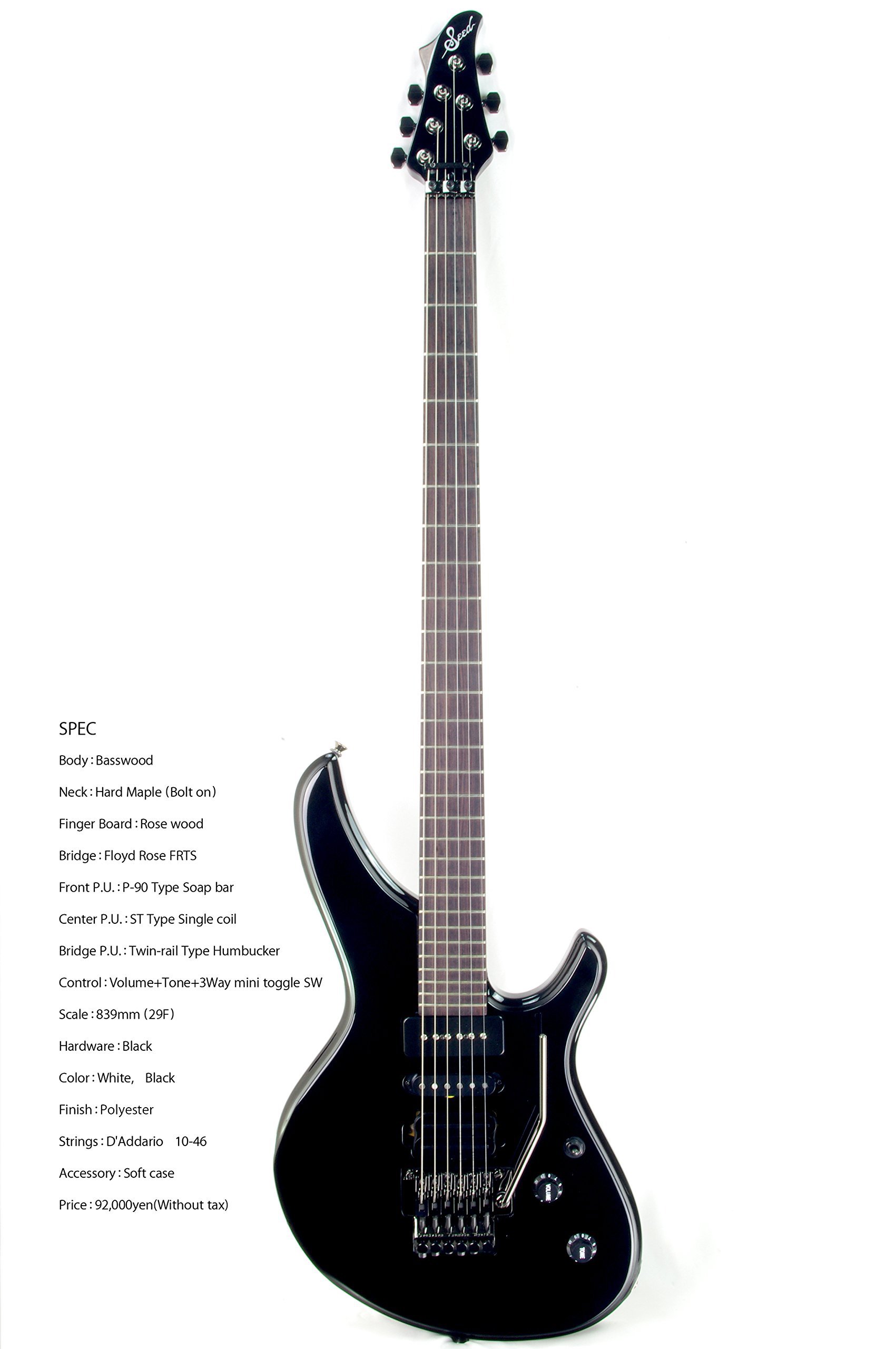 Amazon | Sago サゴ エレキギター Seed 虎徹 Kotetsu Black | エレキ