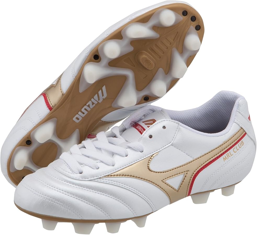 Amazon | [ミズノ] モレリア クラブ MD ホワイト×ゴールド×レッド 海外
