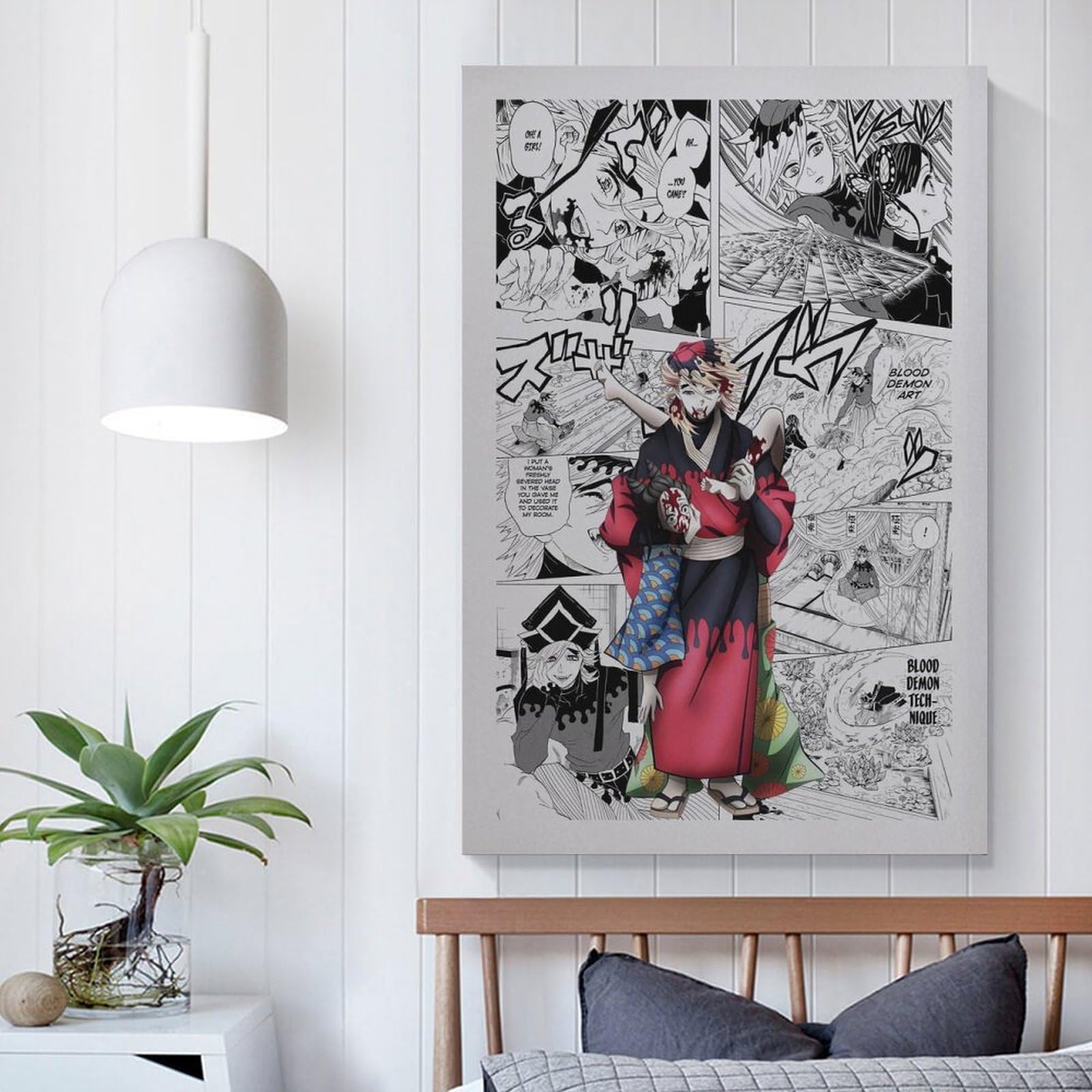 Amazon.co.jp: 鬼滅の刃コミックポスター - 童磨 キャンバス 芸術 壁