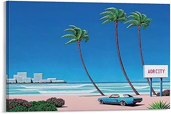 Amazon.co.jp: 画家永井博 夏の風景と車4ポスター クール ポスター 壁