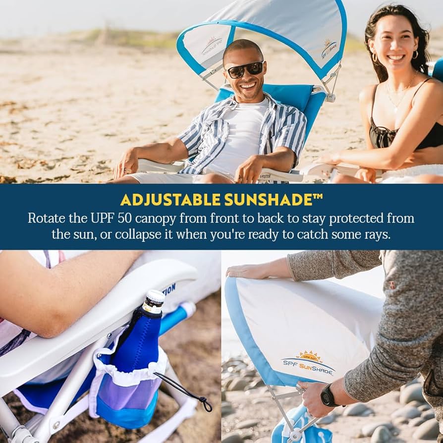 Amazon.com : GCI Outdoor Sunshade Backpack Beach Chair | Reclining