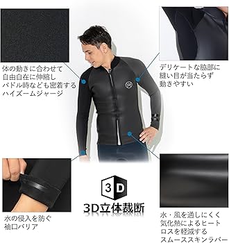 Amazon | FELLOW ウェットスーツ タッパー 2mm フロントジッパー