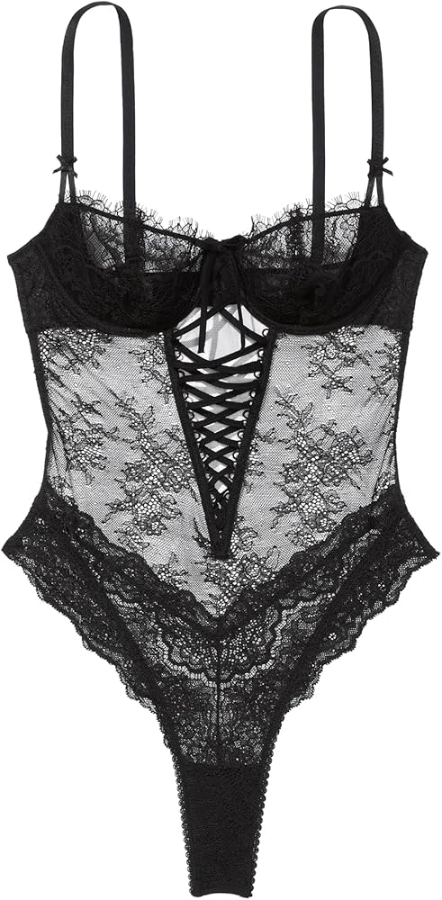 Amazon | Victoria's Secret 裏地なし Wicked レースアップ テディ