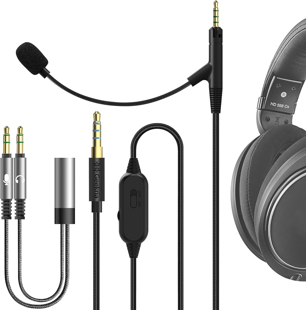 Amazon.com: GEEKRIA Boom Mic Cable Compatible with Sennheiser HD