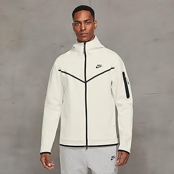 Nike Men's Sportswear Phantom/Black Tech Fleece Full-Zip Hoodie