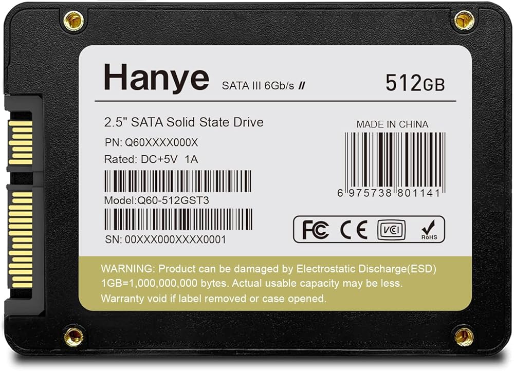 Amazon | Hanye 512GB 内蔵型SSD 2.5インチ 7mm 3D NAND採用 SATAIII