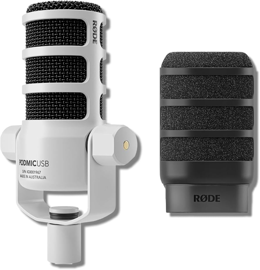 Amazon.com: Rode PodMic USB Dynamic Broadcast Microphone (White