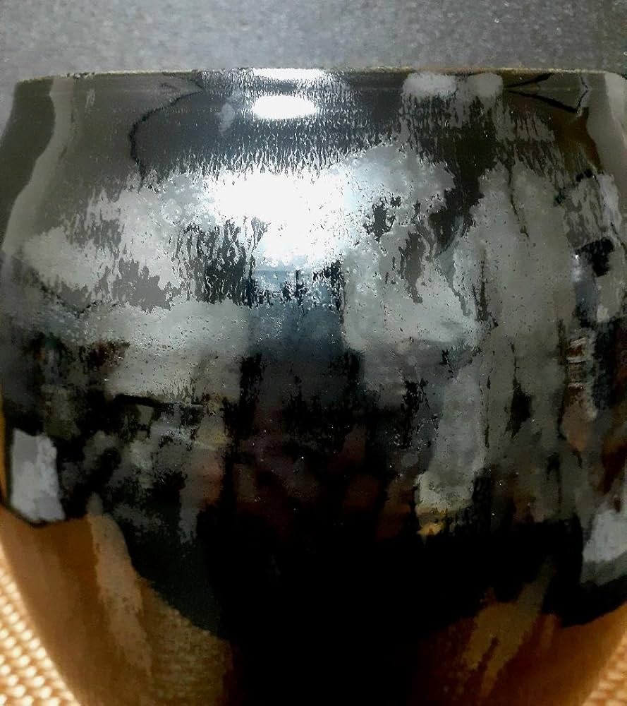 Amazon.co.jp: 日展作家 名工 加藤敬也作 黒釉彩 花瓶 共箱 作歴書