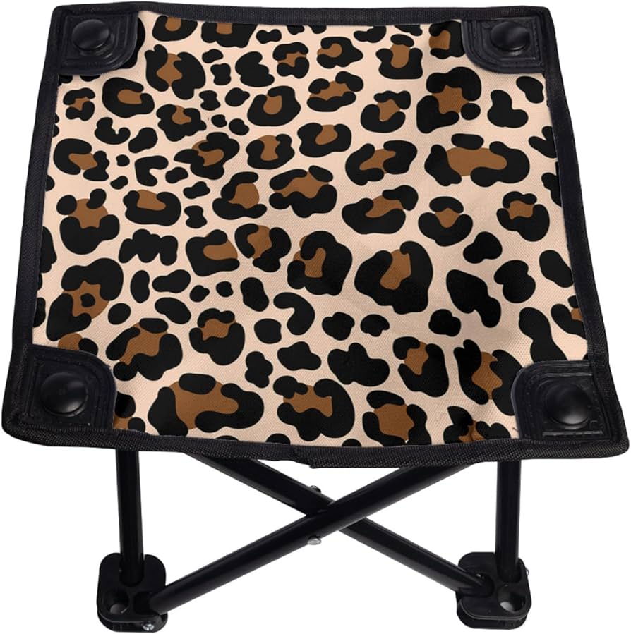 Amazon.co.jp: アウトドアチェア 豹柄 ヒョウ柄 キャンプスツール 椅子