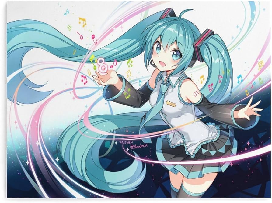 Amazon.co.jp: 初音ミク 掛け絵 ポスター アートパネル 壁掛け 飾り絵