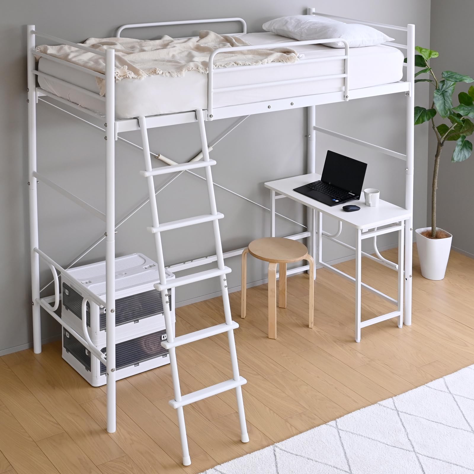 Amazon｜山善(YAMAZEN) ロフトベッド ベッドフレーム セミシングル