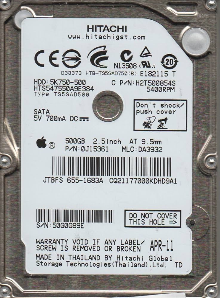 Amazon | Hitachi Travelstar 5K750 500GB SATA 2.5†OEM HDD