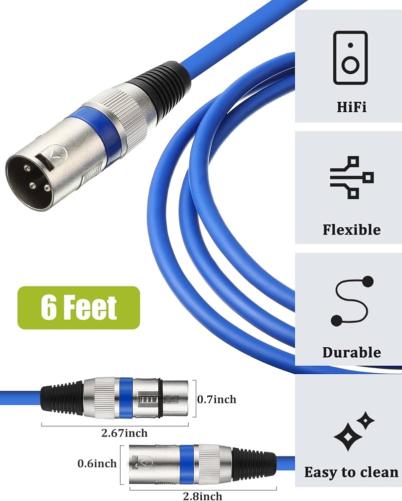 Amazon.co.jp: カラフルなXLRマイクケーブル XLRオス-メスワイヤマイク