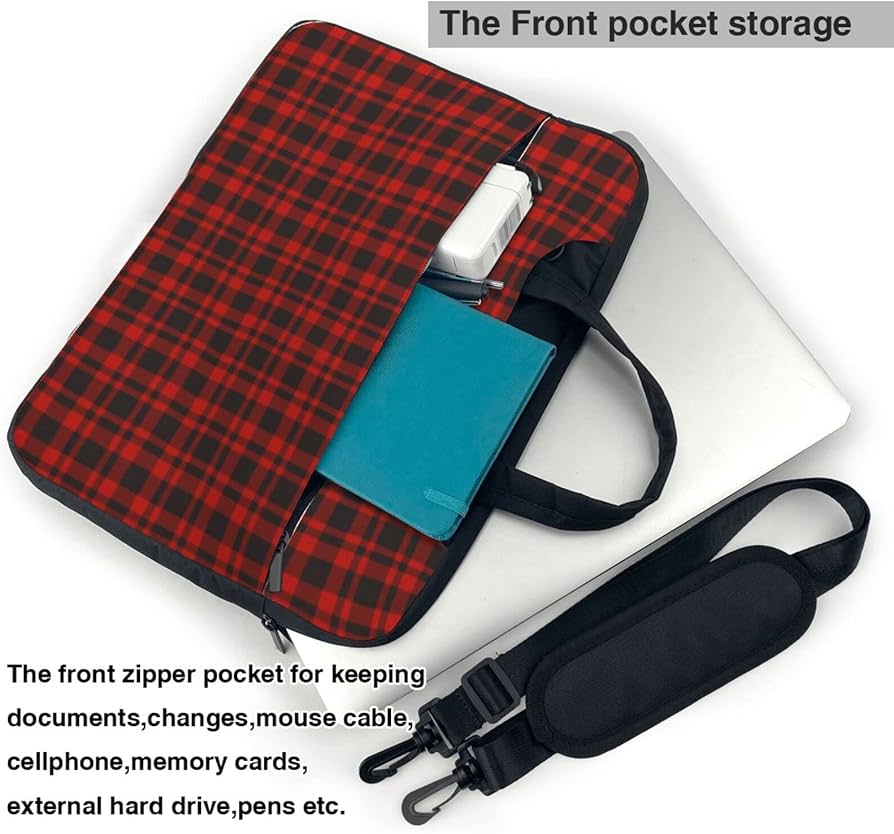 Amazon.co.jp: 赤黒チェック柄 Pcバッグ パソコンケース ノートpc