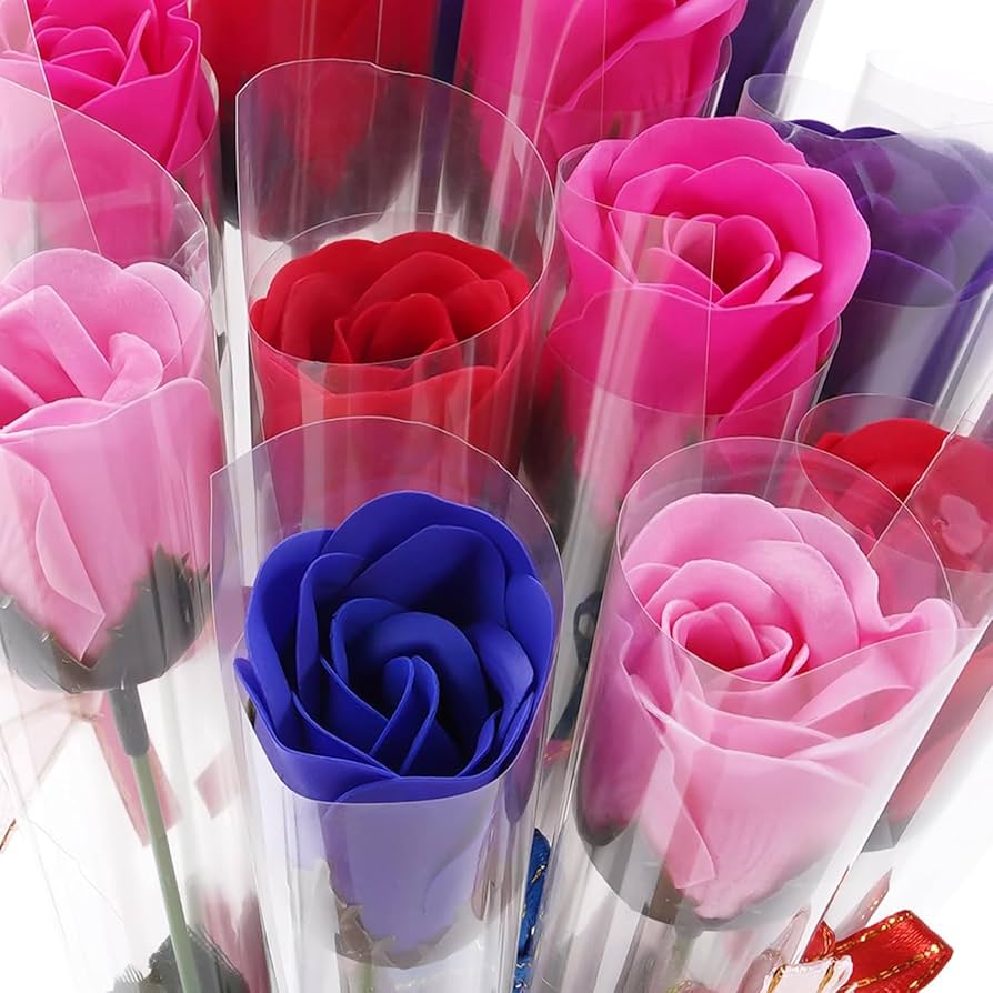 Amazon｜ソープフラワー 花束 1輪 バラ 造花 フラワーソープ 枯れない