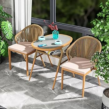 Amazon.co.jp: アルミ製 ガーデンテーブルセット ラタン ガーデン