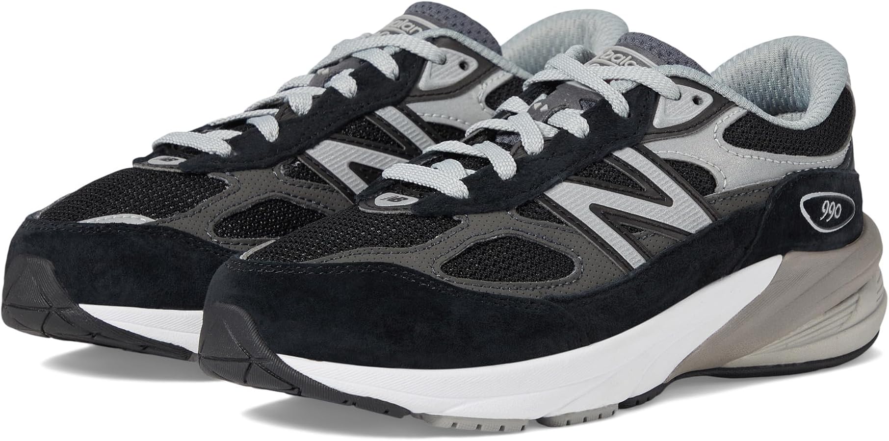 Amazon.com | New Balance Kid's 990 V6 Sneaker, Black/Silver, 1