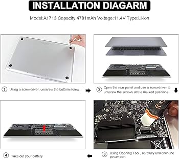 Amazon.com: Battery Replacement for MacBook Pro A1708(2016,2017