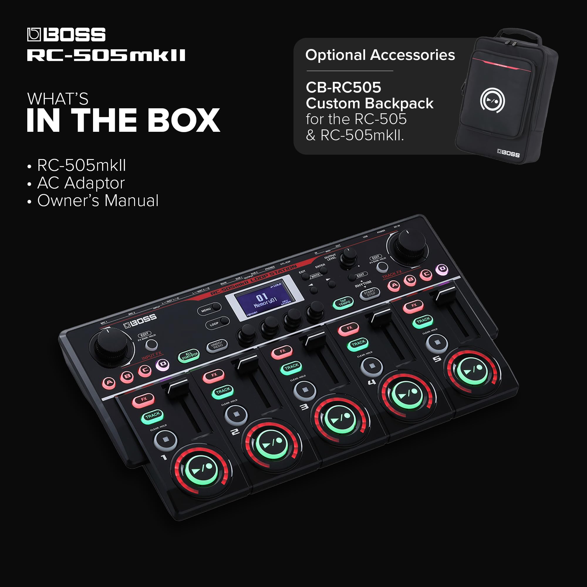 BOSS Controles configuráveis pelo usuário RC-505MKII 49 Input FX e