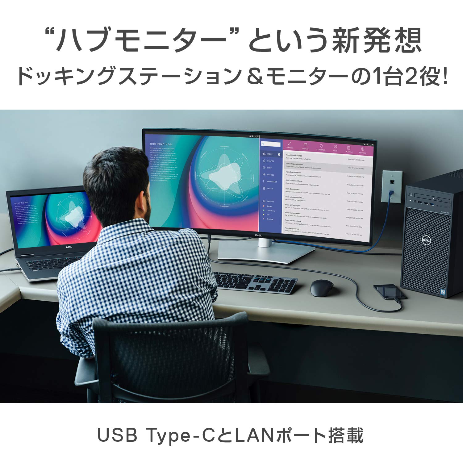Amazon.co.jp: Dell U3421WE 34.14インチ 曲面 USB-Cハブモニター (3
