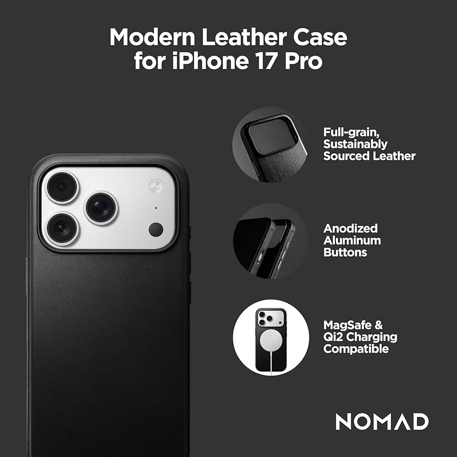 Amazon.com: NOMAD Modern Leather Case Black Compatible with iPhone