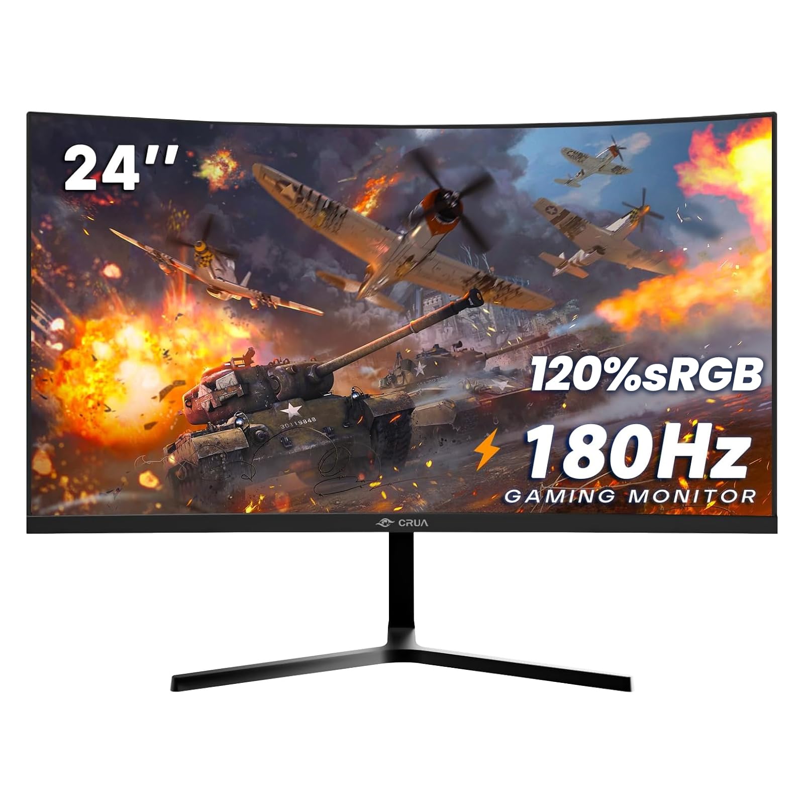Amazon.co.jp: CRUA 24 inch 144hz/165hz Curved Gaming Monitor，FHD