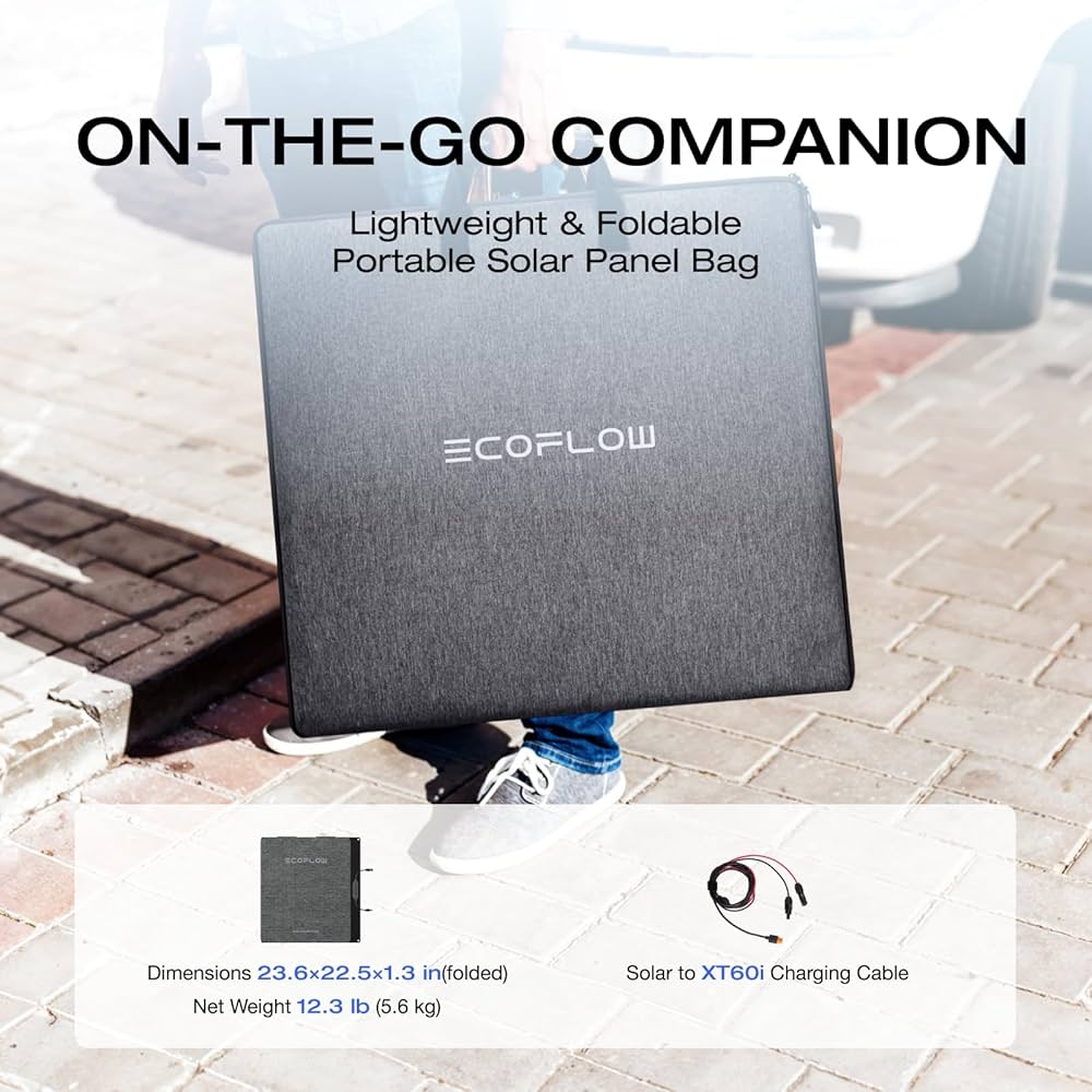 Amazon | EF ECOFLOW 160ワット ポータブルソーラーパネル 発電所用 25