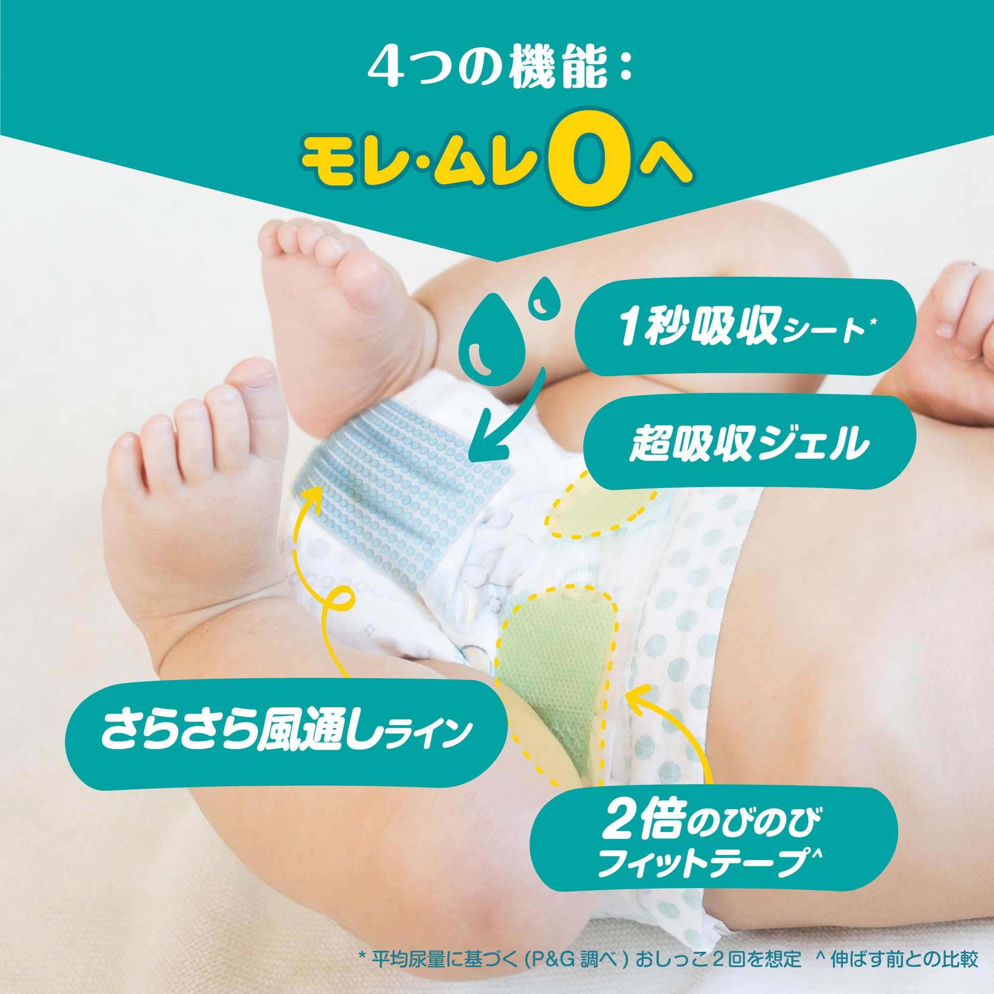 Amazon | パンパース 【テープ Sサイズ】 オムツ さらさらケア (4~8kg