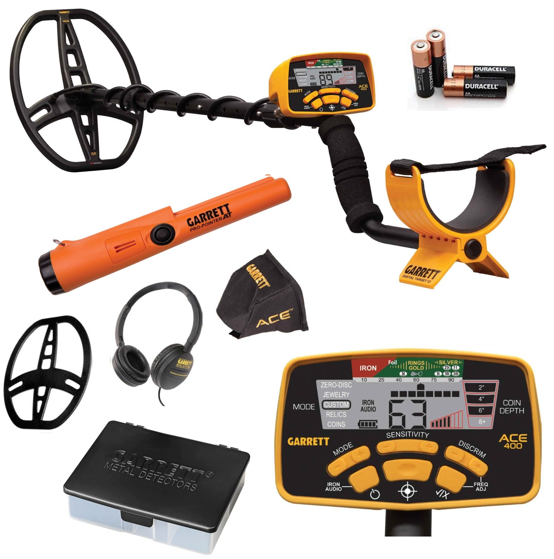 Amazon.com : Garrett ACE 400 Metal Detector Bundle – Made in The